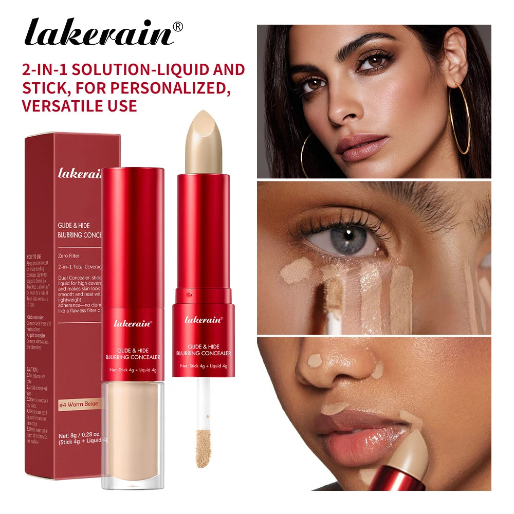 2-in-1 Liquid and Stick Blurring Concealer for Full Face Coverage