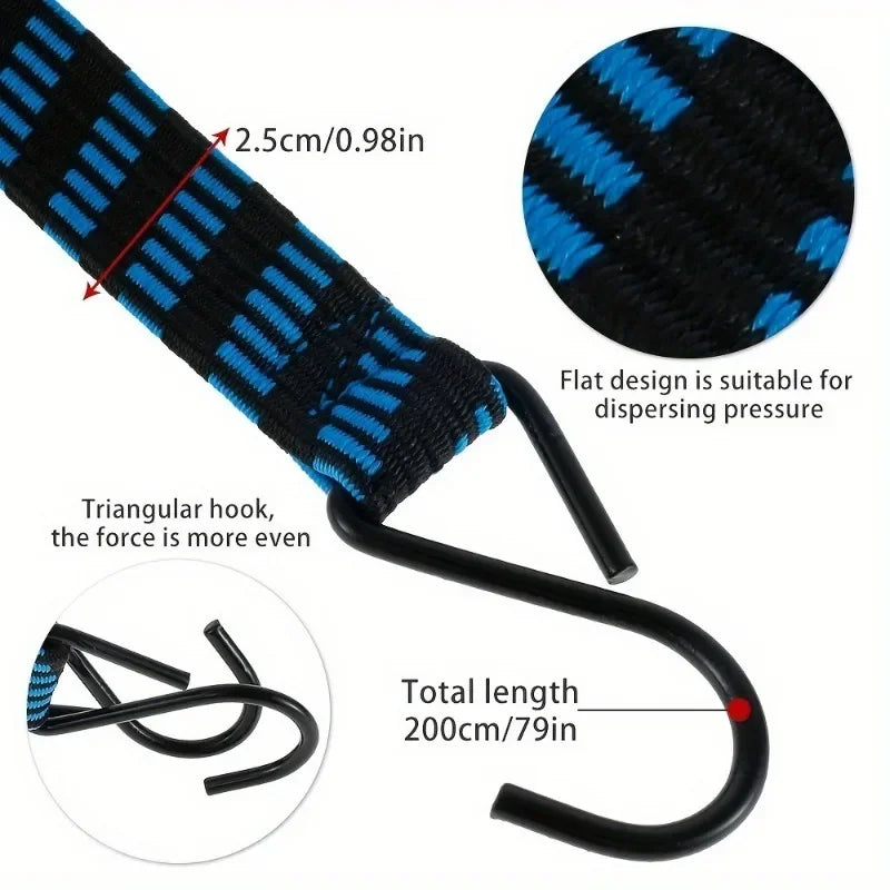 Heavy-Duty Elastic Bungee Cord with Metal Hooks for Cargo