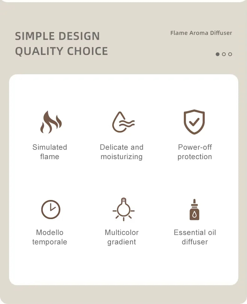 Flame Effect Aroma Diffuser and Essential Oil Humidifier