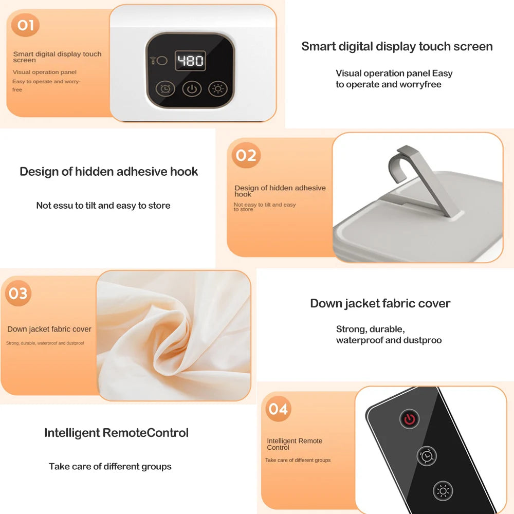 Portable Electric Folding Clothes Dryer with Remote Control