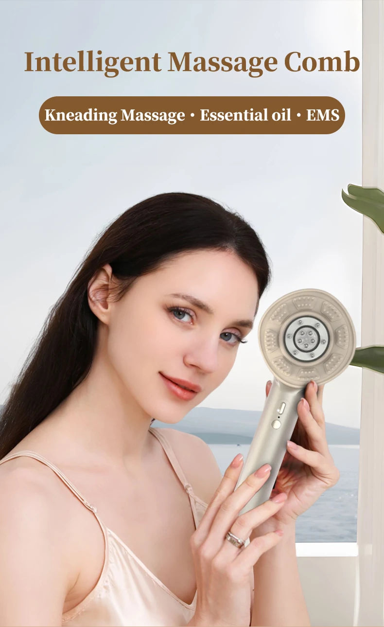 Electric Scalp Massager and Hair Serum Applicator Comb