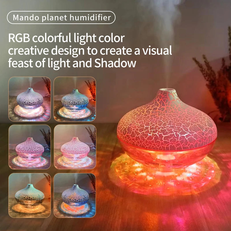 Crystal Crack LED Desktop Humidifier for Home and Bedroom - 1
