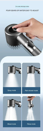 High-Pressure Adjustable Massage Shower Head with Filter