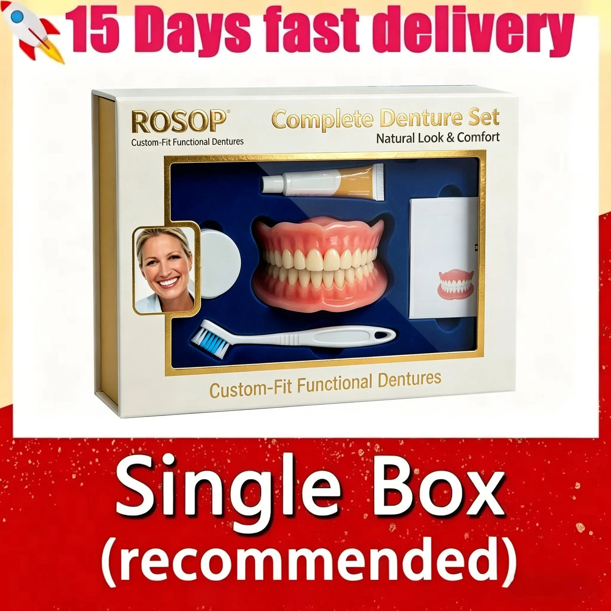 Cosmetic Silicone Fake Teeth Set for Upper and Lower Smile