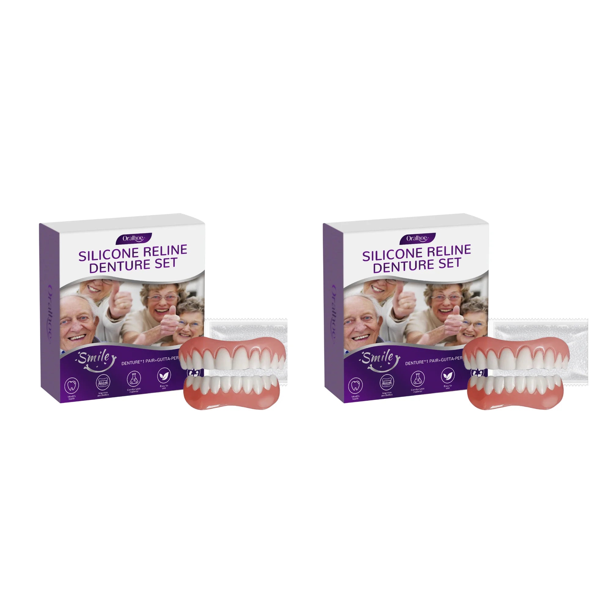 Cosmetic Silicone Denture Set for Natural Smile - 15