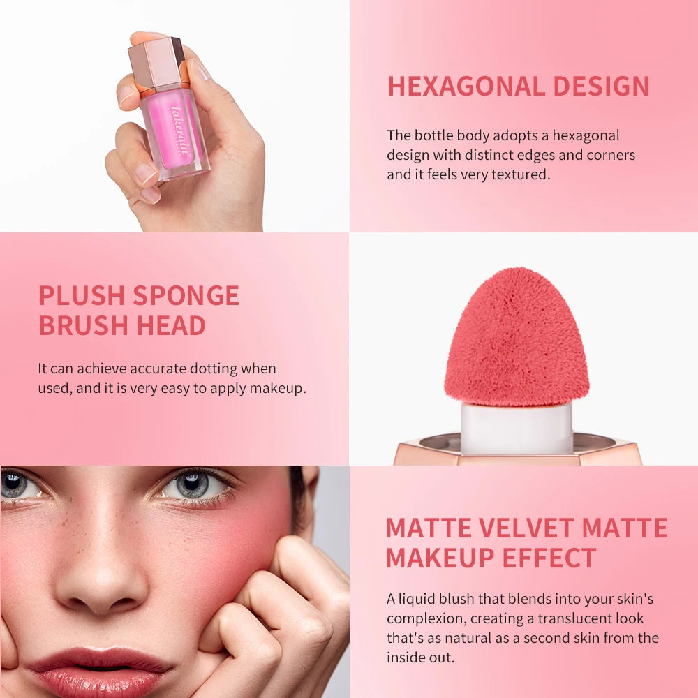 Waterproof Velvet Matte Liquid Face Blush - 6