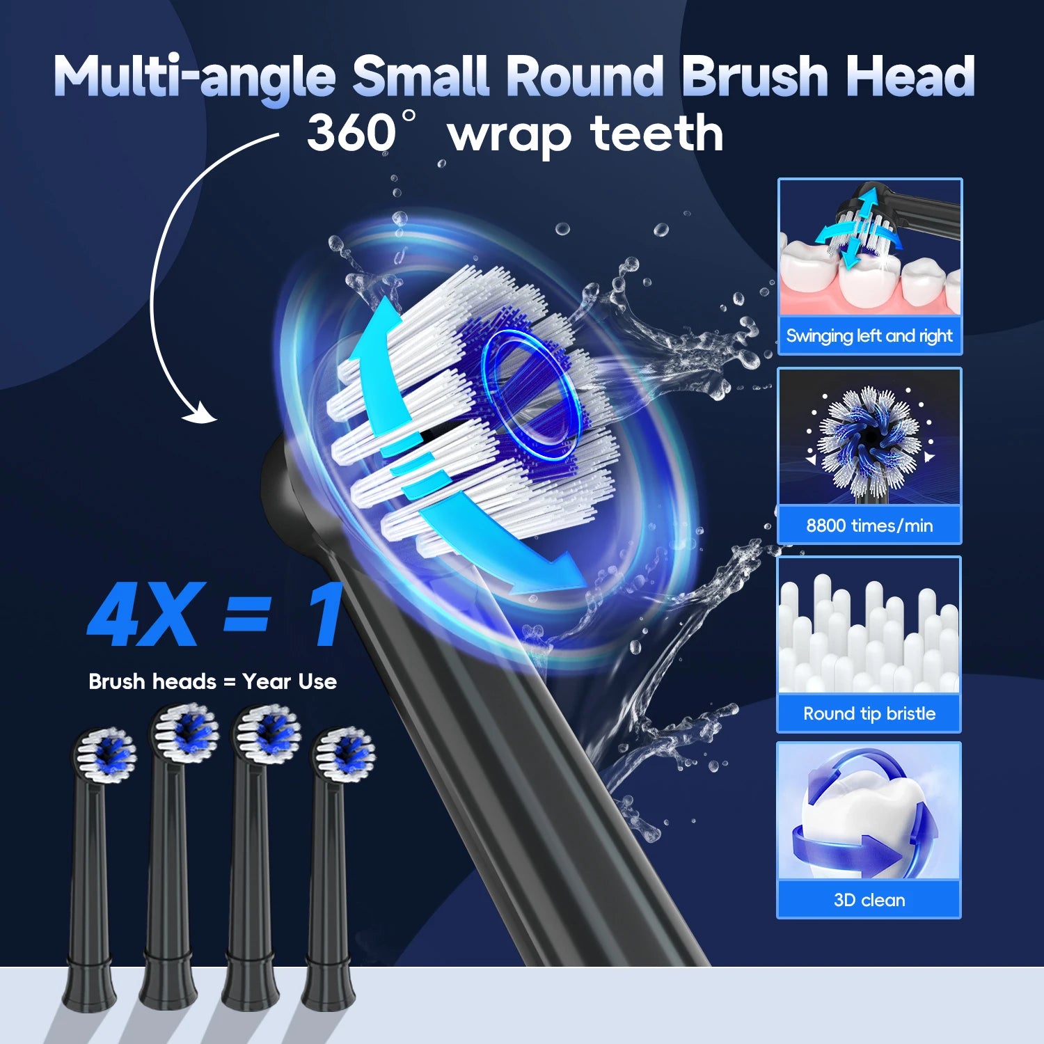 Electric Water Flosser and Rechargeable Toothbrush Set - 3