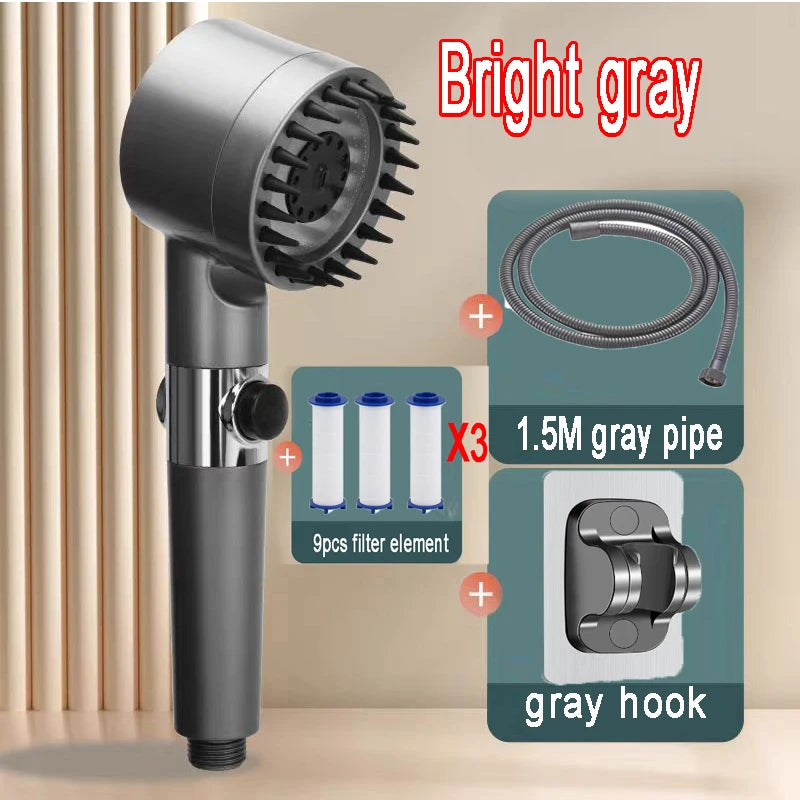 4-Mode High-Pressure Handheld Filtered Shower Head
