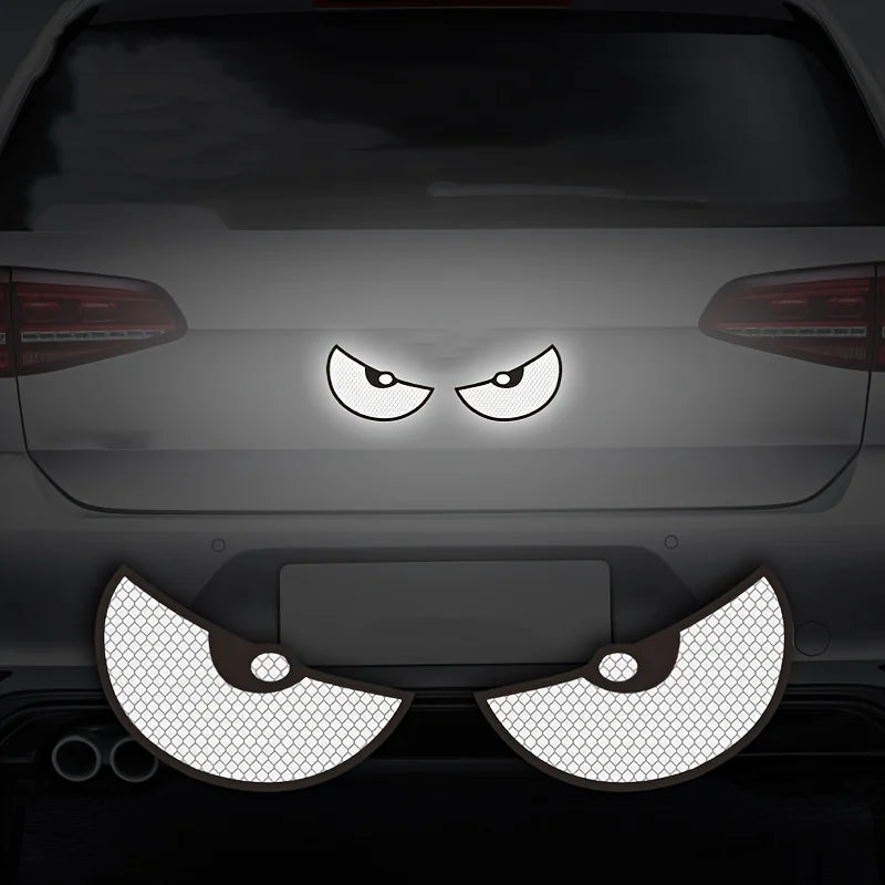 Reflective Devil Eye Car Decals for Enhanced Night Safety - 10