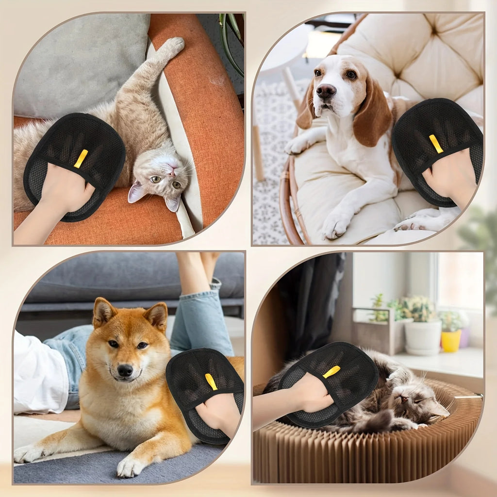 Electrostatic Pet Hair Removal Grooming Gloves
