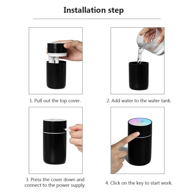 Portable Wireless Mini Air Humidifier and Aroma Diffuser