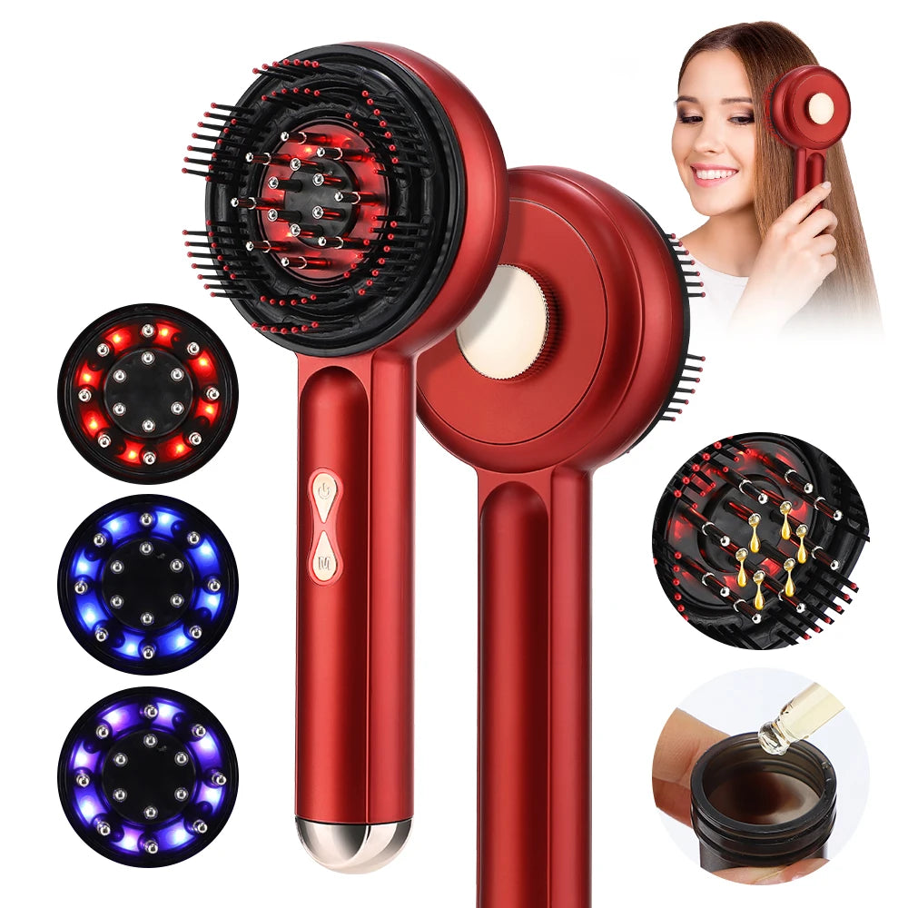 Electric Scalp Vibration Massage Comb with Red Light Therapy