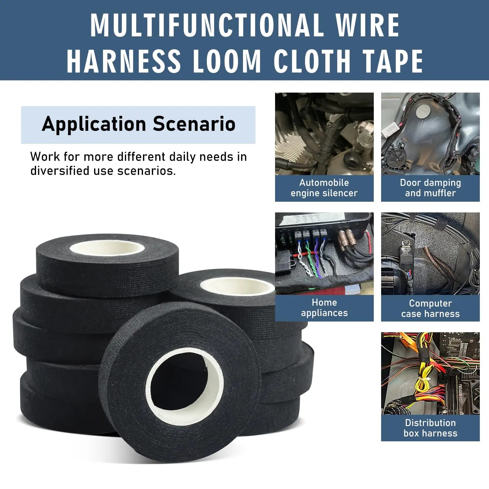 Anti-Rattle Automotive Wiring Harness Cloth Tape