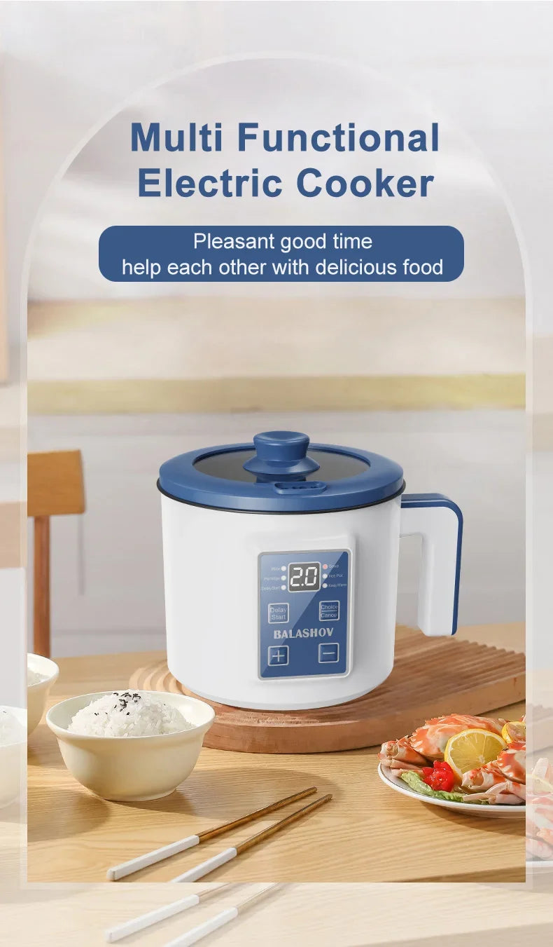 Compact Multi-Function Electric Rice Cooker for Home
