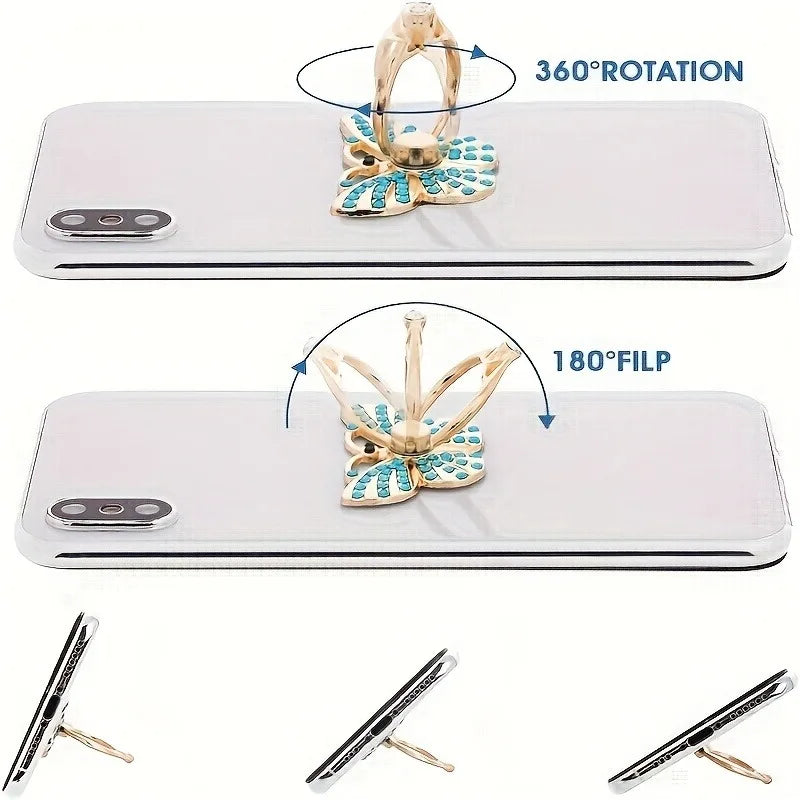 Glitter Butterfly Phone Ring Holder Kickstand