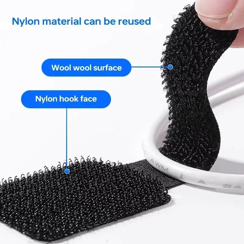 Self-Adhesive Reusable Cable Organizer Ties