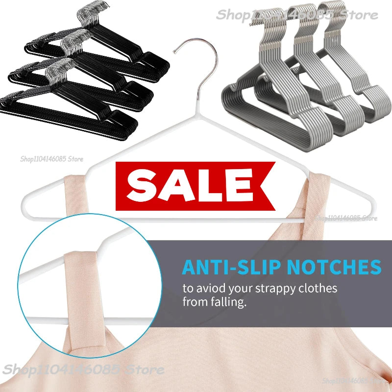 Heavy Duty Non-Slip Stainless Steel Clothing Hangers
