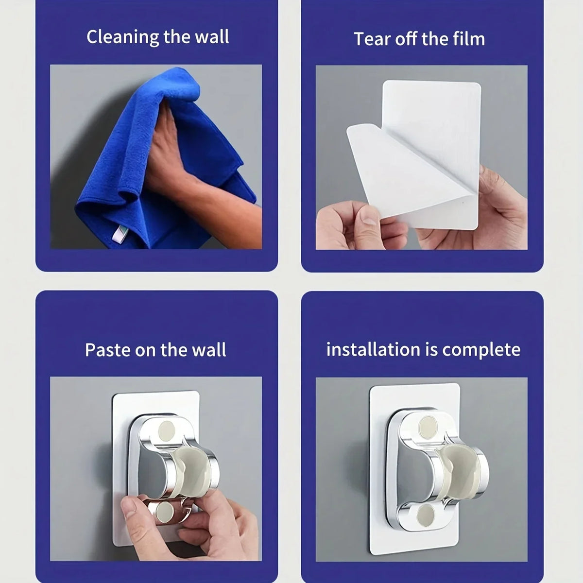 Adjustable Adhesive Shower Head Holder
