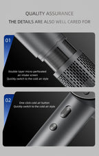 Wall-Mounted Ionic Hair Dryer for Home and Bathroom