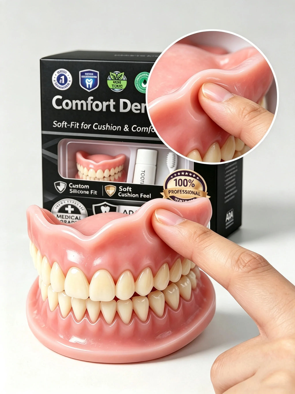 Moldable Silicone Cosmetic Teeth Kit for Instant Smile