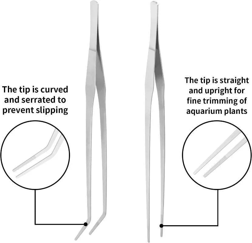 Extra Long Stainless Steel Aquarium and Terrarium Feeding Tweezers