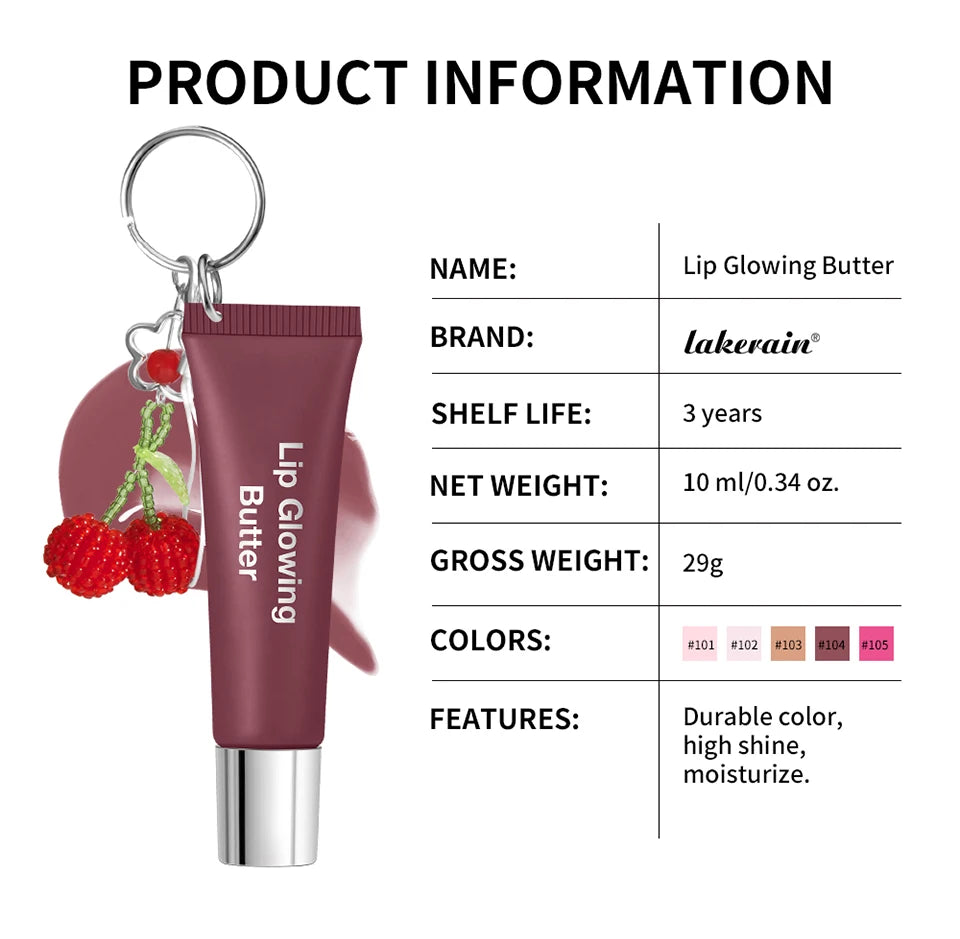 Moisturizing Lip Gloss Butter with Keychain