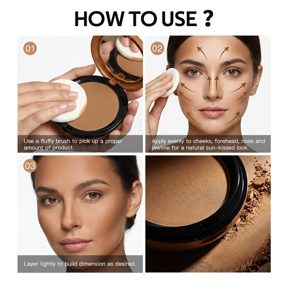 Matte Bronze Pressed Powder for Facial Contouring and Setting - 14