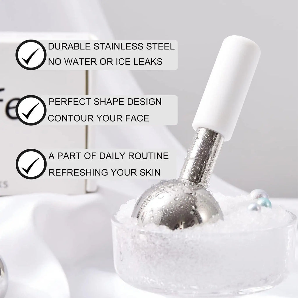 Stainless Steel Cooling Ice Globes for Facial Puffiness and Skincare