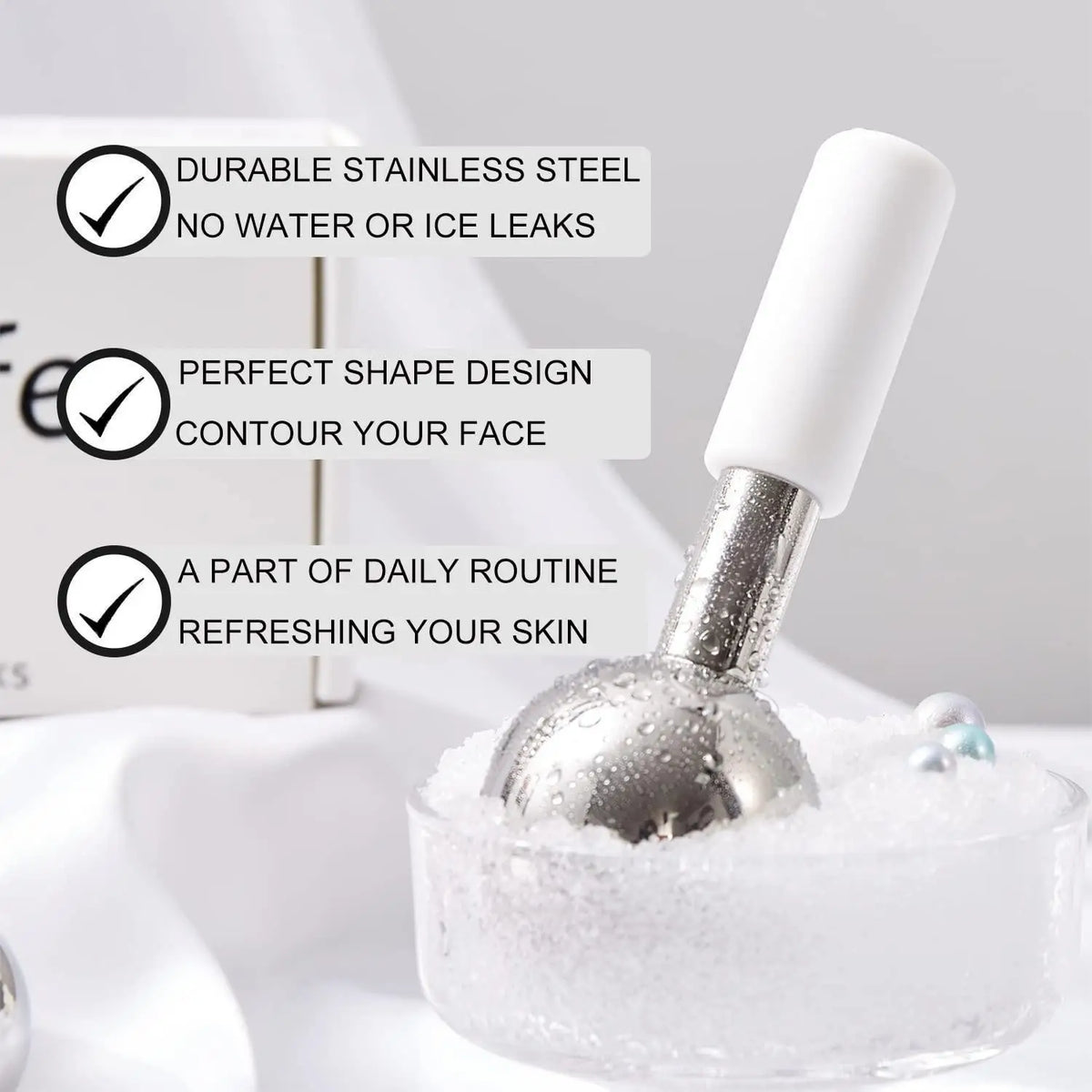 Stainless Steel Cooling Ice Globes for Facial Puffiness and Skincare