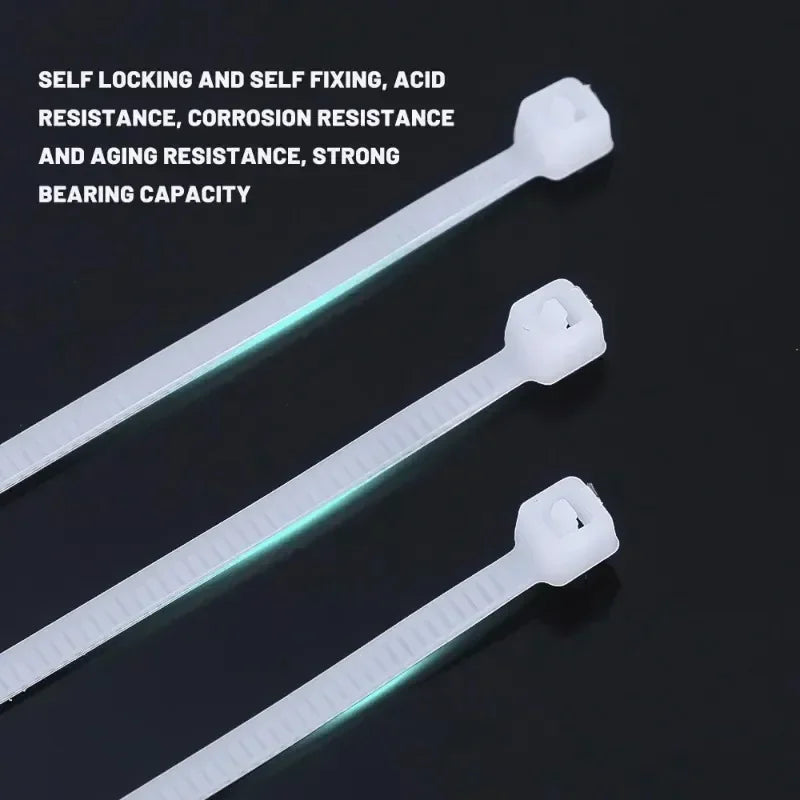 Heavy Duty Self-Locking Nylon Cable Zip Ties for Home and Office