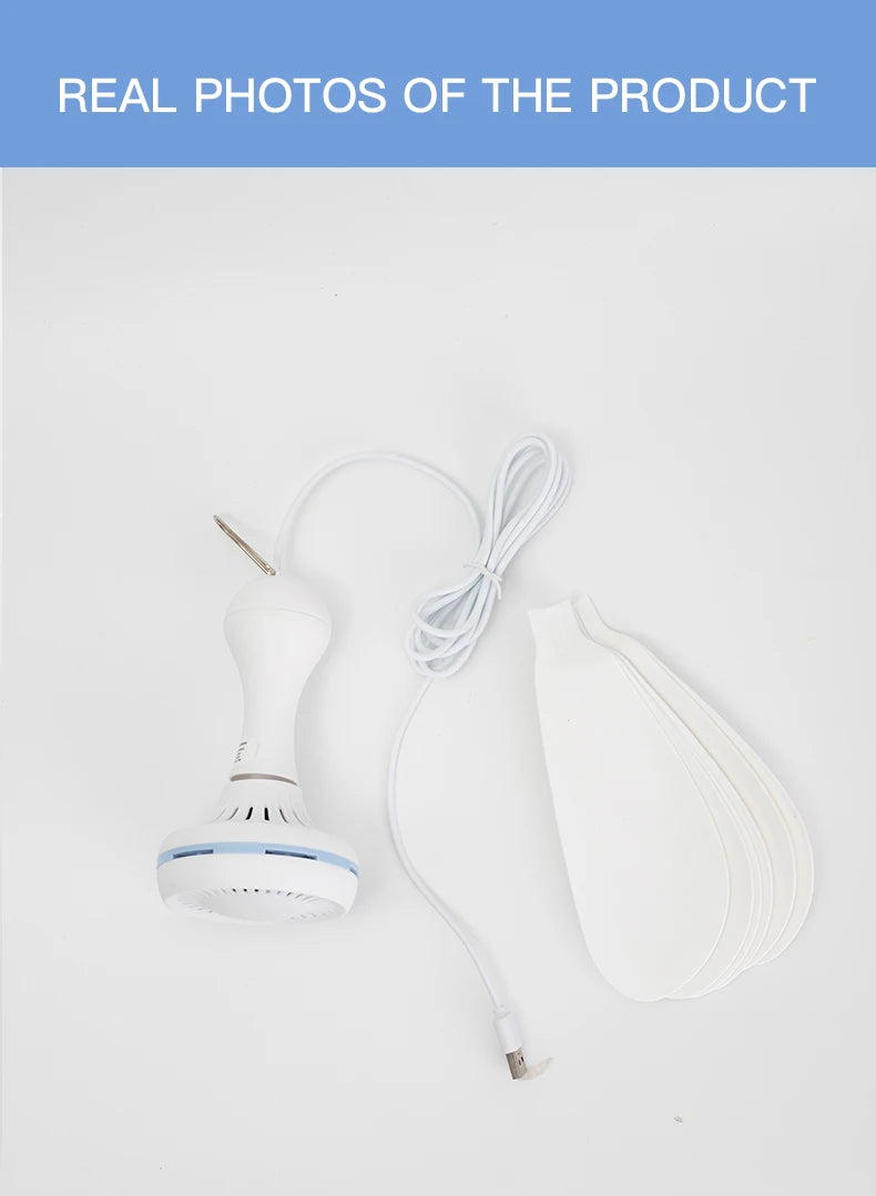 Portable USB Hanging Ceiling Fan for Camping and Dorms