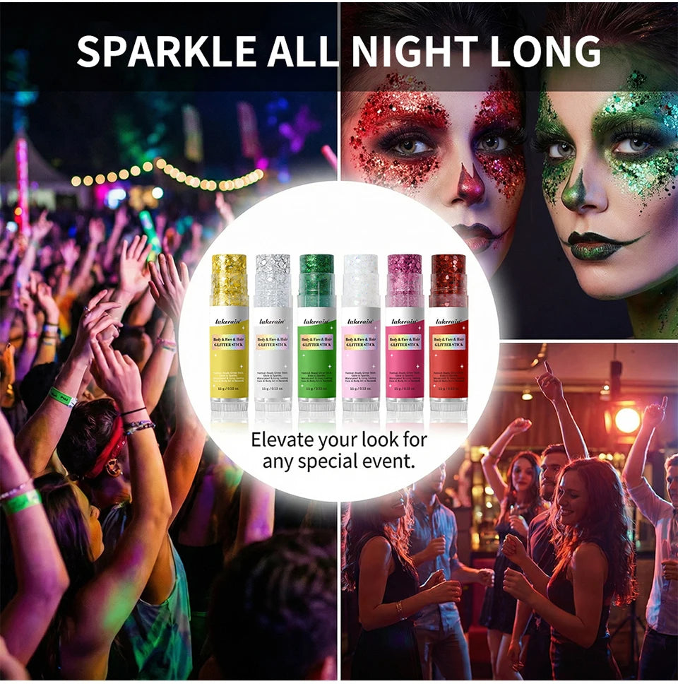 Waterproof Shimmer Glitter Stick for Face and Body