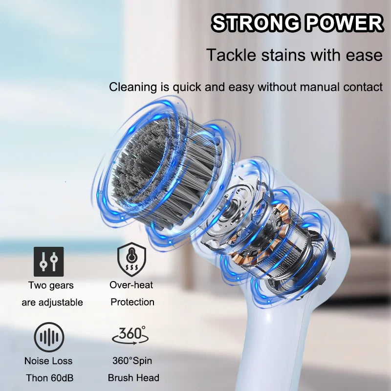 Electric Rotary Cleaning Brush for Kitchen and Bathroom