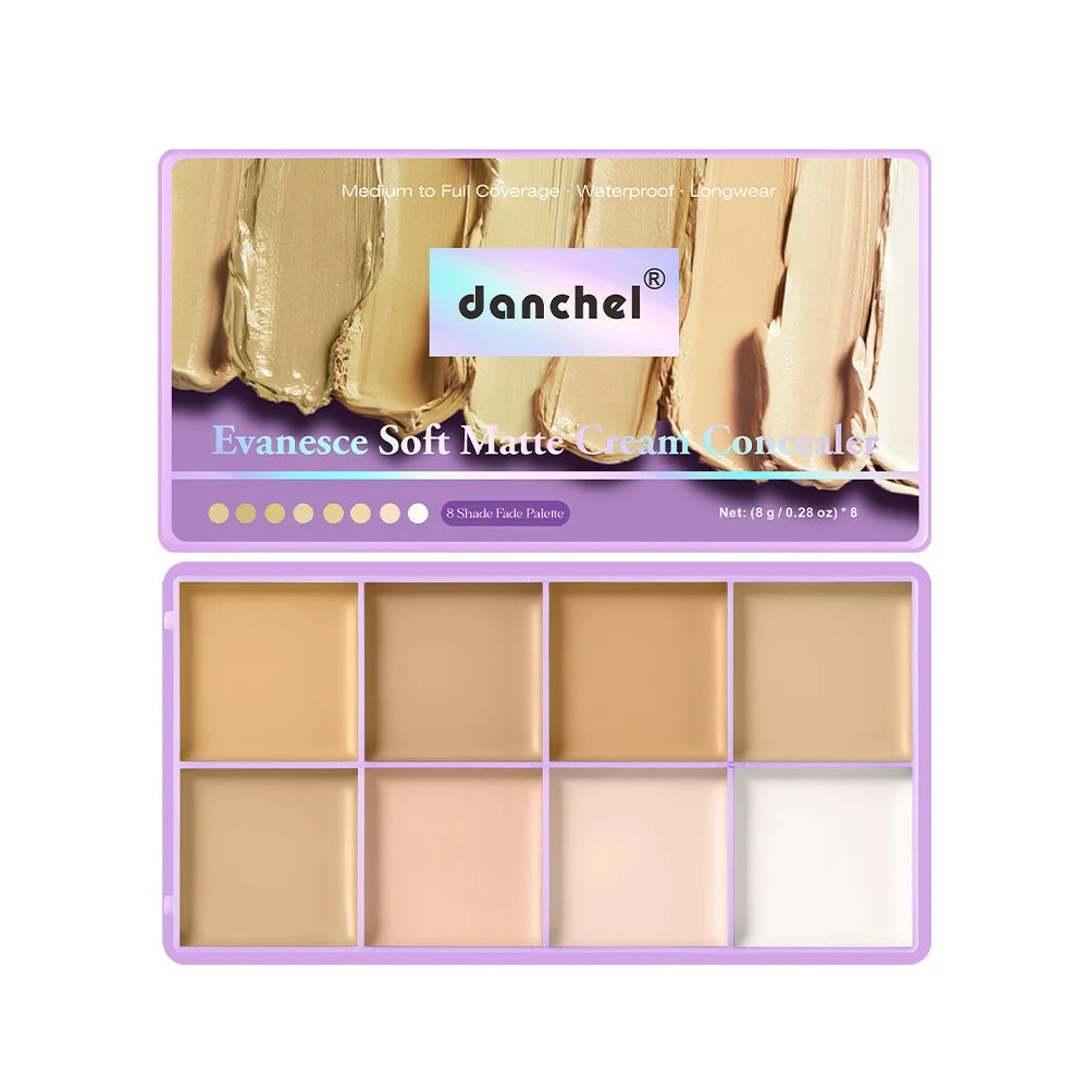 8-Shade Waterproof Full Coverage Cream Concealer Palette - 20