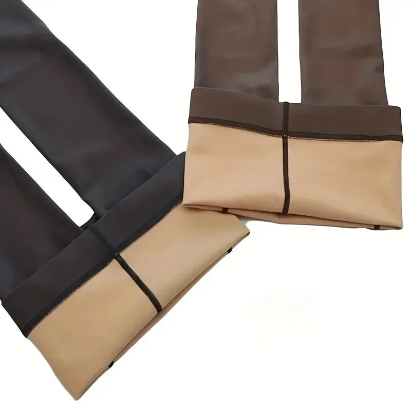 Translucent Fake Skin Thermal Tights for Women