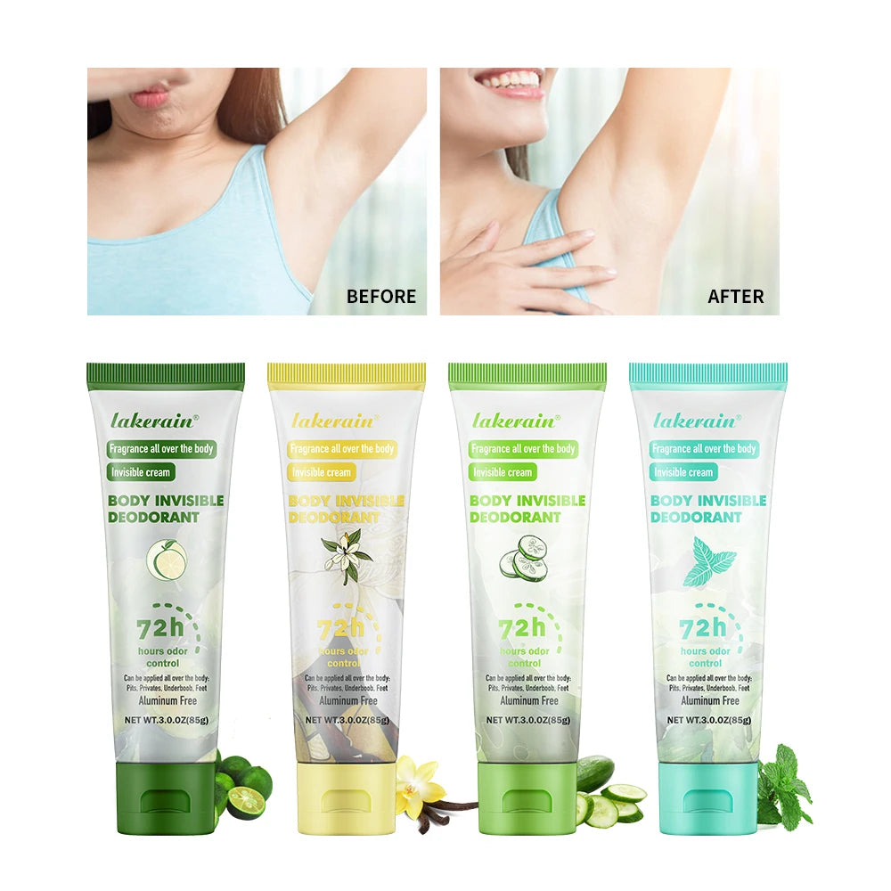 Long-Lasting Invisible Full Body Deodorant Cream