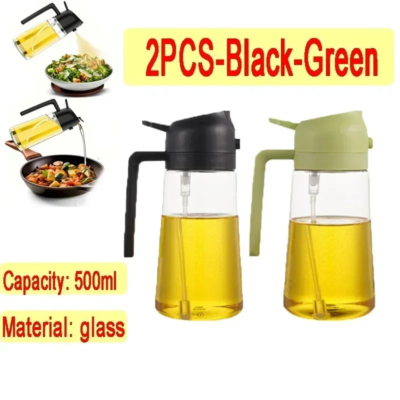 2-in-1 Glass Oil Dispenser and Spray Bottle