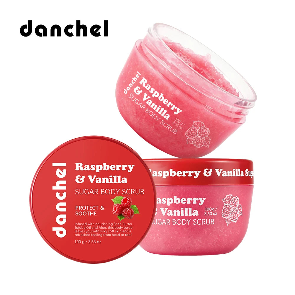 Raspberry Vanilla Sugar Body Scrub for Smooth Glowing Skin