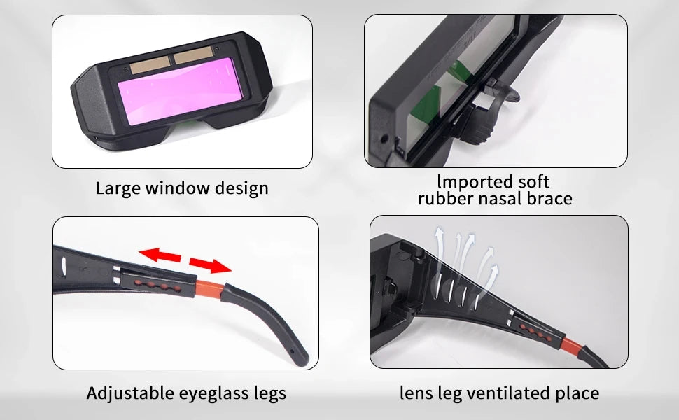 Auto-Darkening Solar Welding Goggles