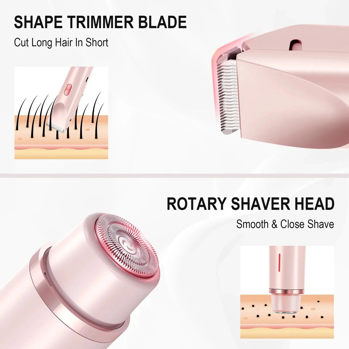 2-in-1 Waterproof Electric Shaver for Face and Body