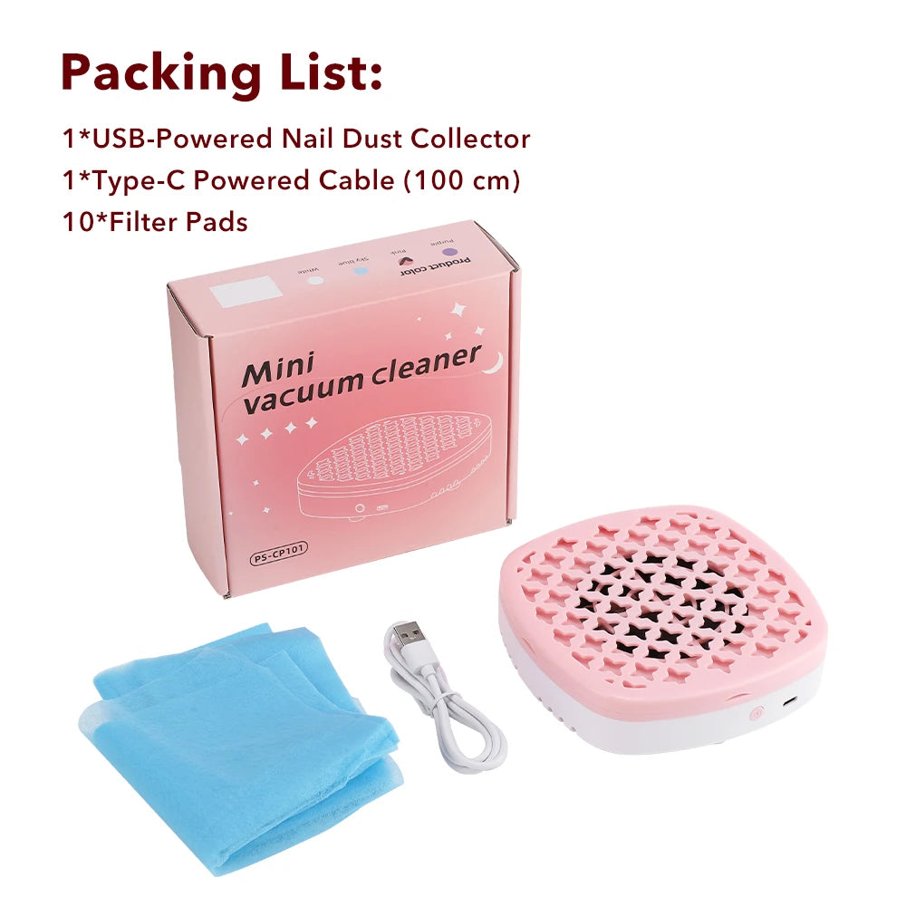 USB Portable Nail Dust Collector for Home Manicures