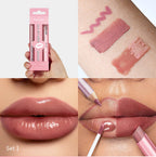 3-in-1 Waterproof Lip Liner, Lipstick, and Gloss Makeup Kit