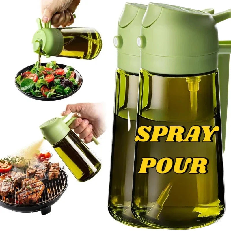 2-in-1 Dual Action Oil Spray and Pour Dispenser for Cooking