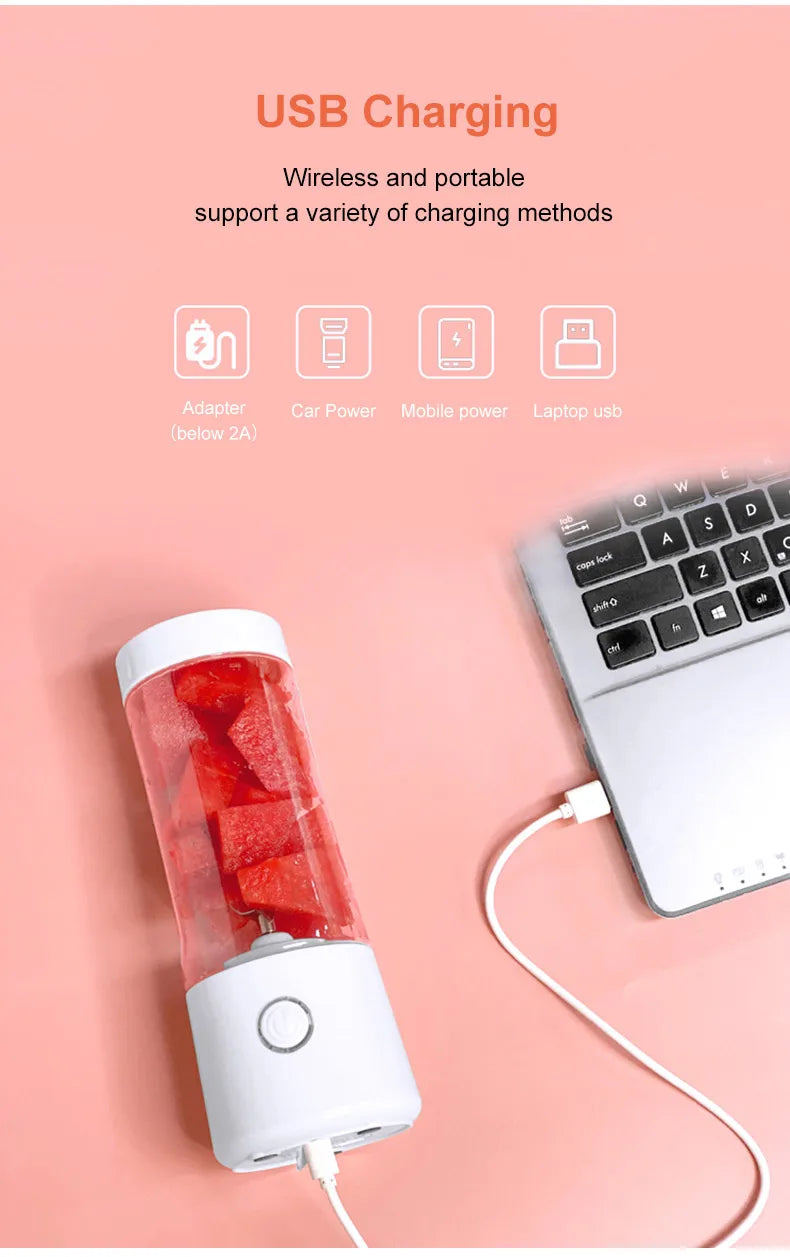 Portable Electric Rechargeable Juicer Blender Cup