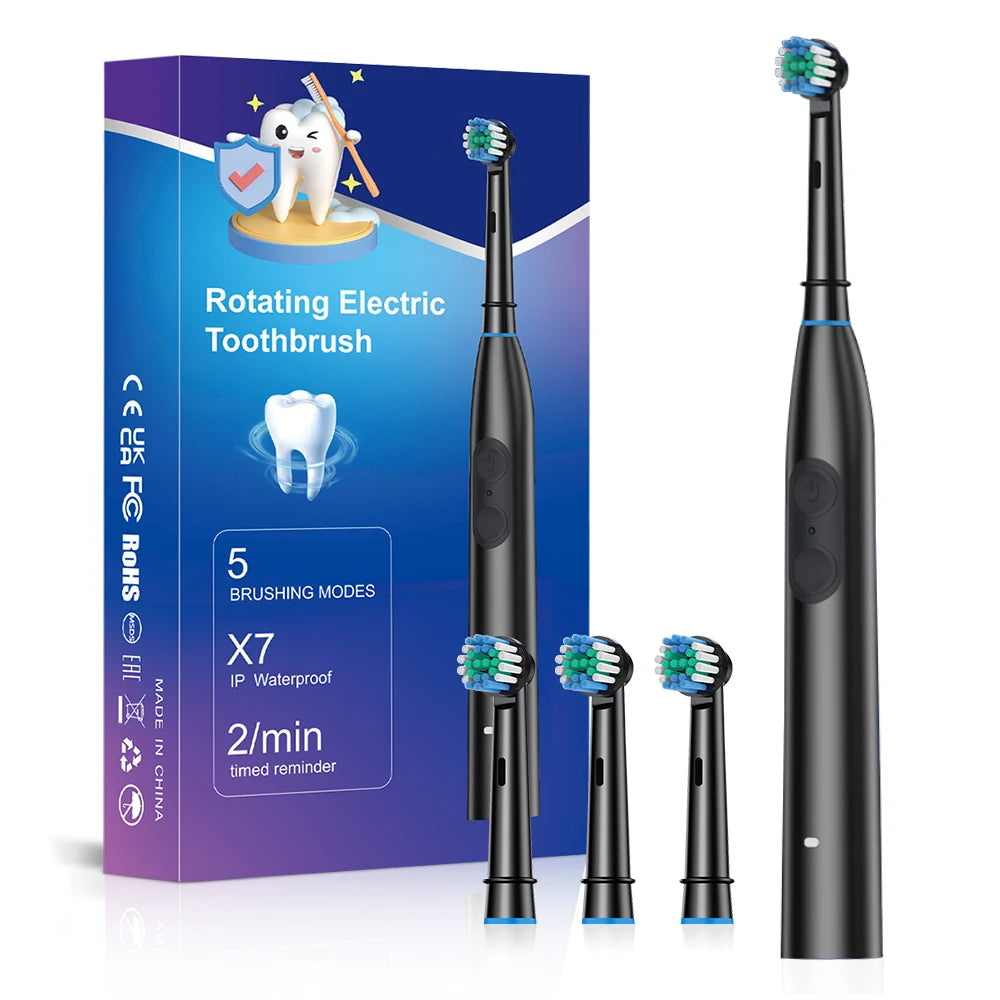 Rechargeable Electric Toothbrush with 5 Modes and 4 Brush Heads - 19