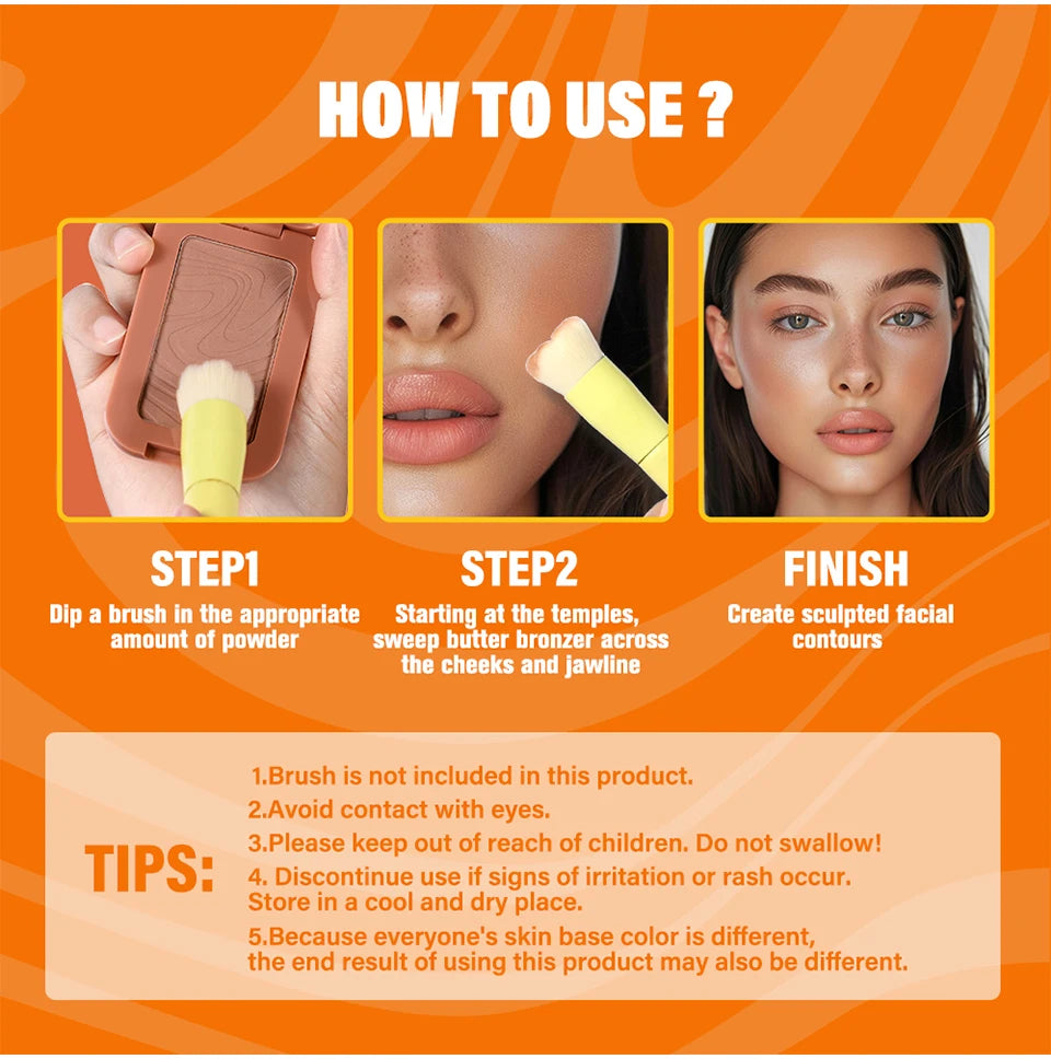 Waterproof Matte Butter Bronzer for Face Contouring