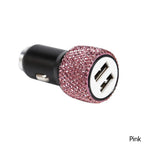 Dual Port Rhinestone USB Car Charger