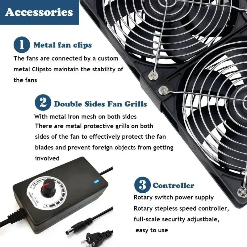 Multifunctional High-Speed Cooling Fan with Adjustable Speed Control