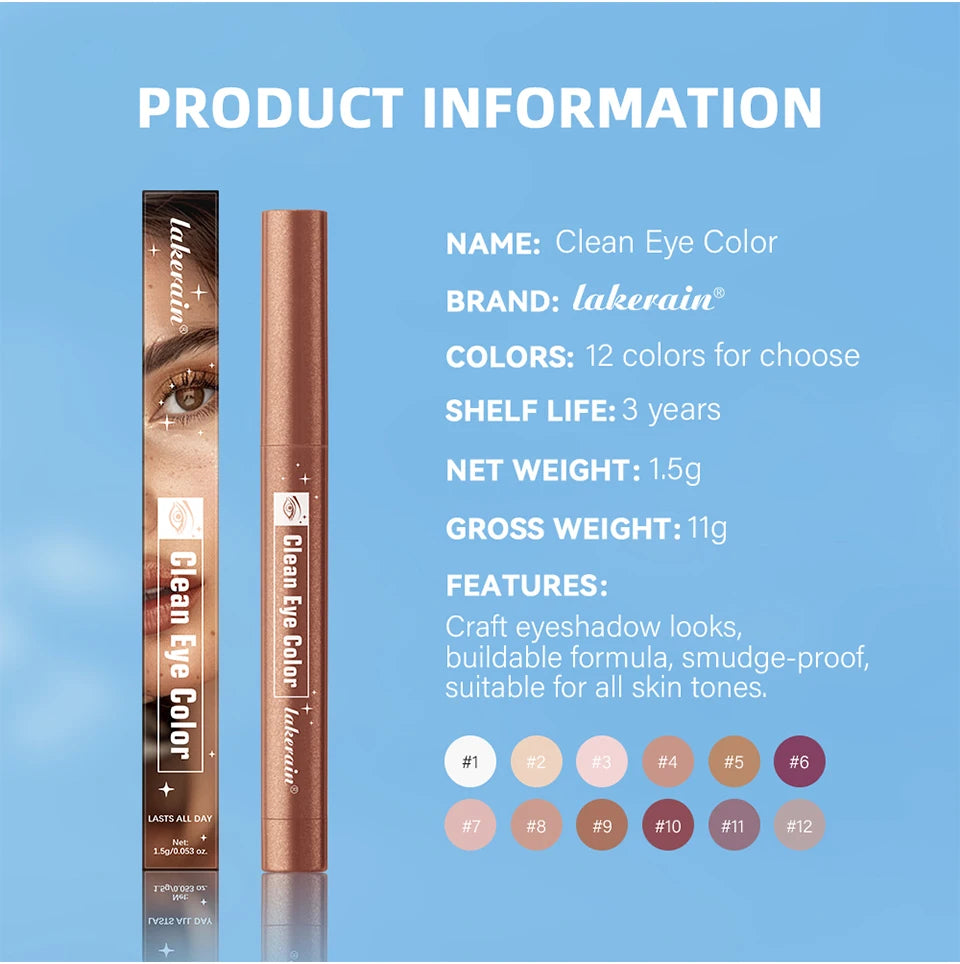 Creamy Eyeshadow Stick for Long-Lasting Shimmer Eye Makeup