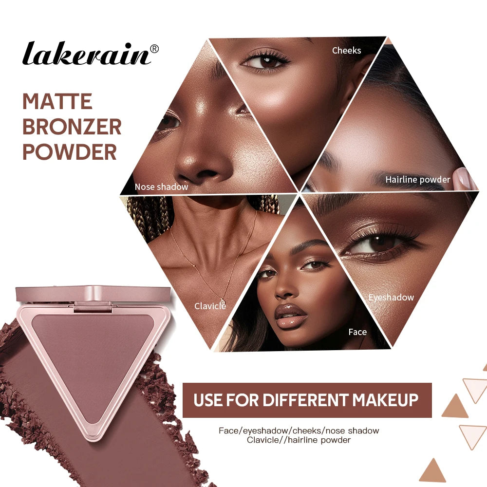 Matte Bronzer Powder for Long-Lasting Smooth Face Makeup